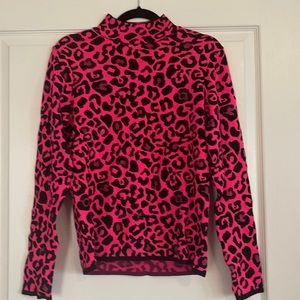 Gorgeous pink leopard mock neck bodycon sweater